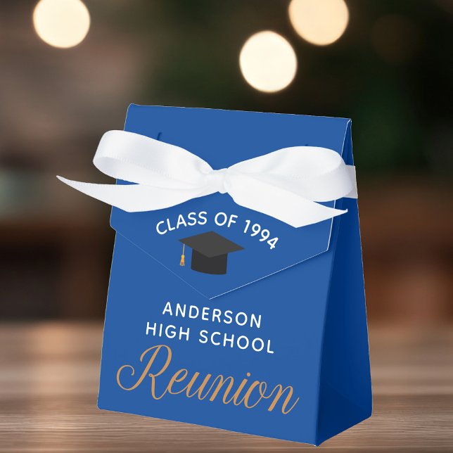 Custom Blue High School Reunion Party Favor Box (Creator Uploaded)
