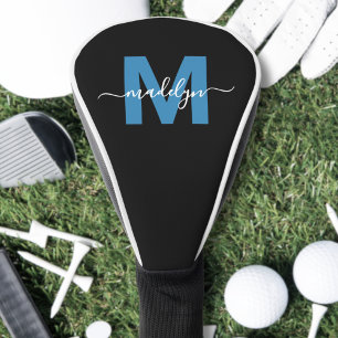 Custom Blue Initial Name Monogram Golf Head Cover