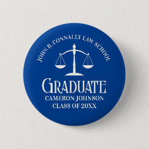 Custom Blue Law School Graduation Keepsake 2 Inch Round Button