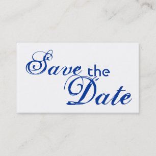 Custom blue letter save the date wedding cards