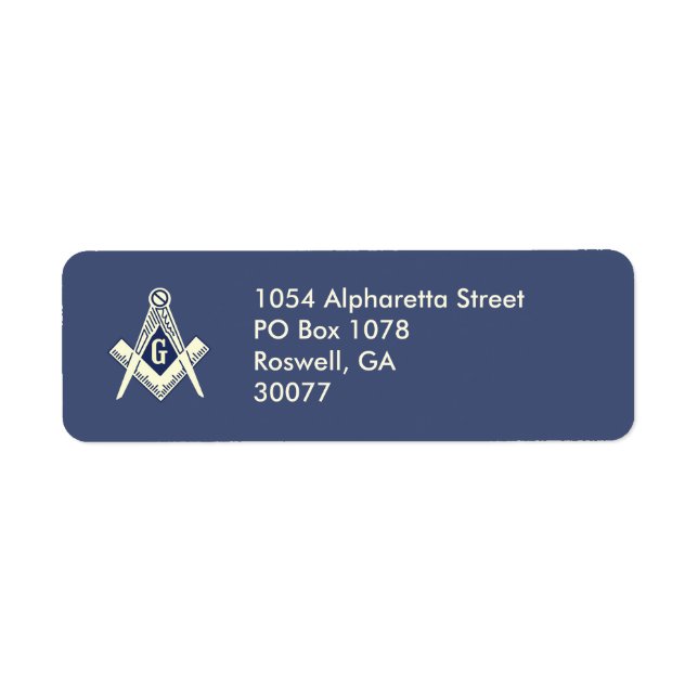 Custom Blue Lodge Mailing Labels (Front)