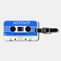 Custom Blue Mixtape Luggage Tag
