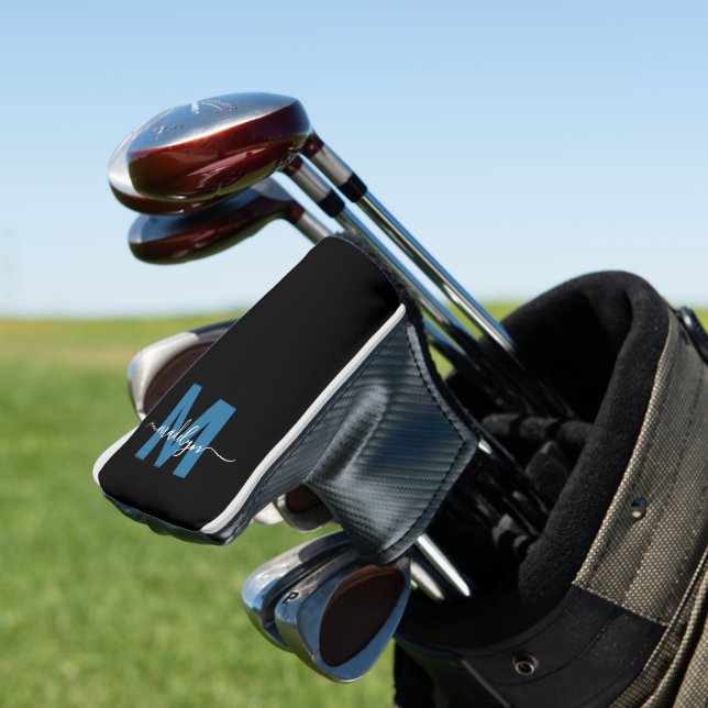 Custom Blue Monogram Golf Head Cover (In Situ)
