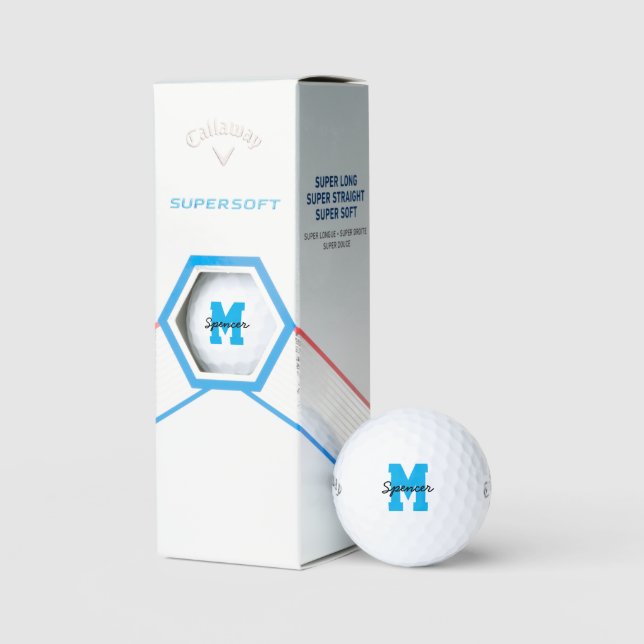 custom blue monogram (mark your golf balls) golf balls (Packaging)