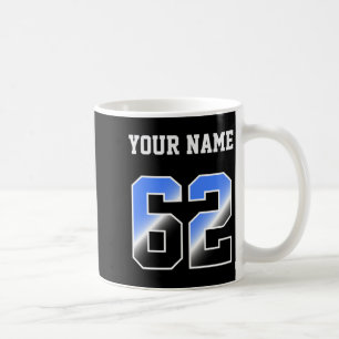 Custom Blue Number 62 Personalized T Shirt Coffee Mug