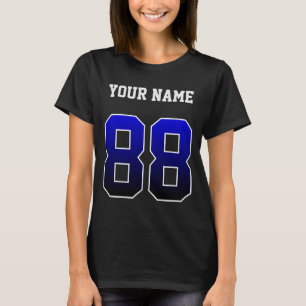 Custom Blue Number 88 Personalized T Shirt 