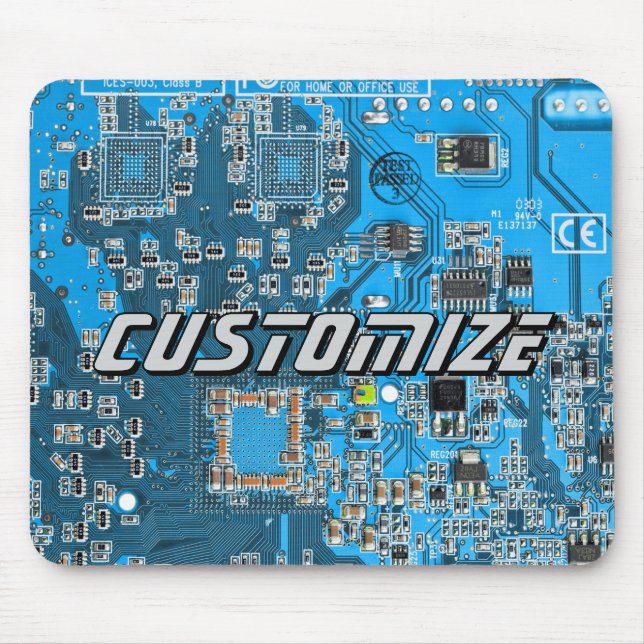 Custom Blue PCB Circuit Board for IT Pros 2 Mouse Pad (Front)