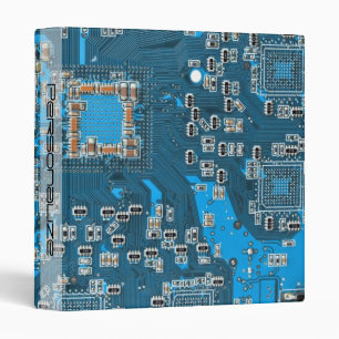 Custom Blue PCB Circuit Board for IT Pros Binder