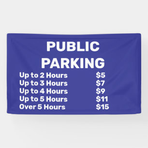 Custom Blue Public Parking Price Banner
