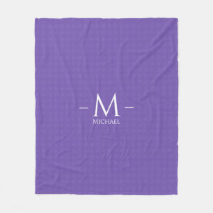 Custom Blue Purple Monogram Template Medium Fleece Blanket