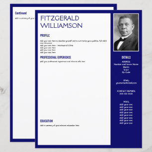 Custom Blue RESUME CV Photo Template