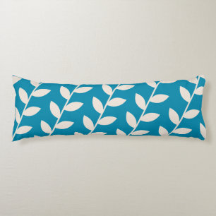 Custom Blue Retro Leaf Pattern  Body Pillow