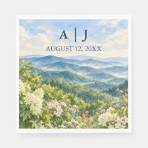 Custom Blue Ridge Summer Watercolor Wedding