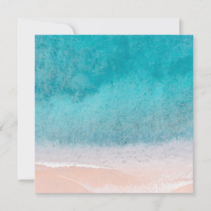 Custom Blue Sea Waves Seaside Beach Sand Blank Card