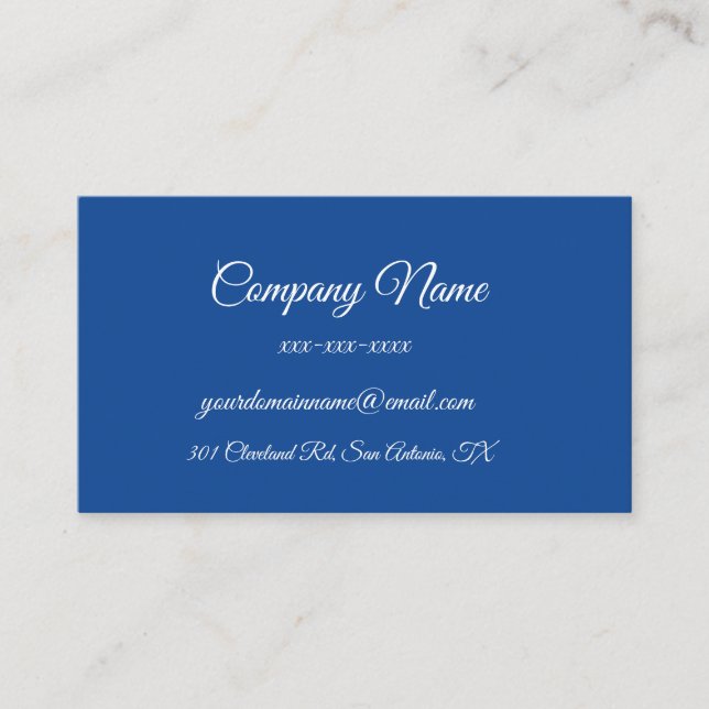 Custom Blue Simple Business Card (Front)