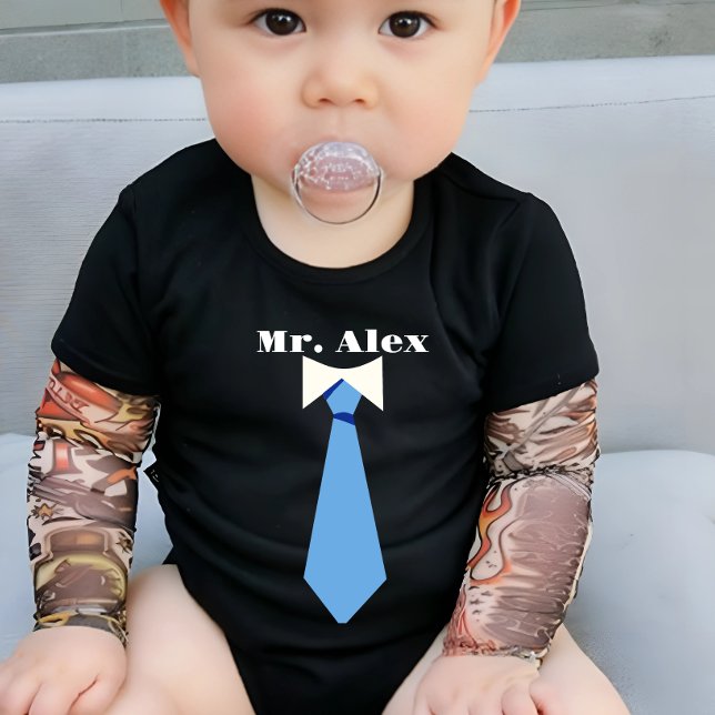 Custom Blue Tie Baby Bodysuit (Creator Uploaded)