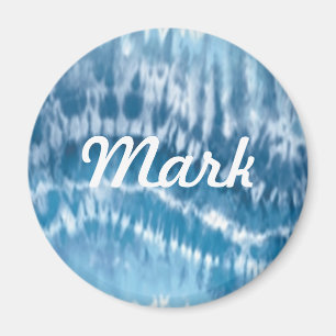 Custom Blue Tie Dye Magnet