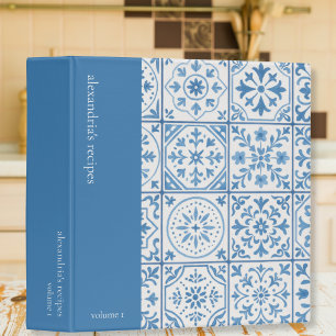 Custom Blue Tile Recipe Binder