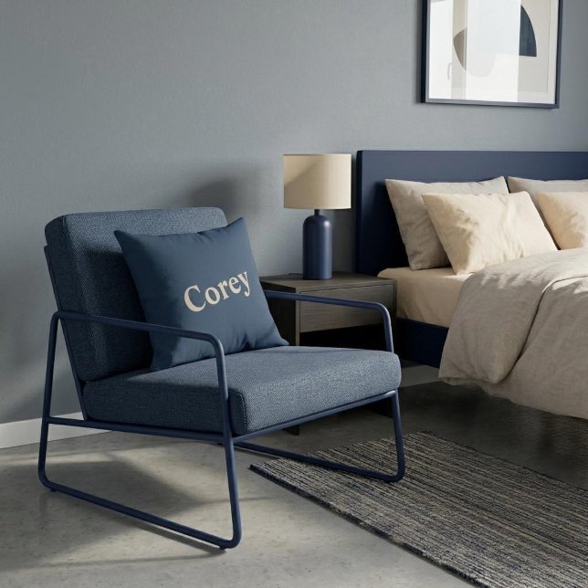 Custom Blue/Vanilla Name Throw Pillow (Creator Uploaded)