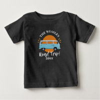 Custom Blue Vintage Camper Car Family Road Trip