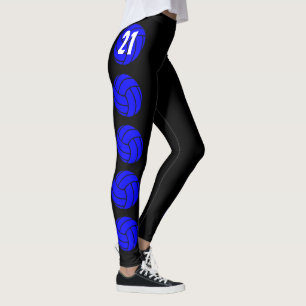 Custom Blue Volleyball Compression Pants Leggings