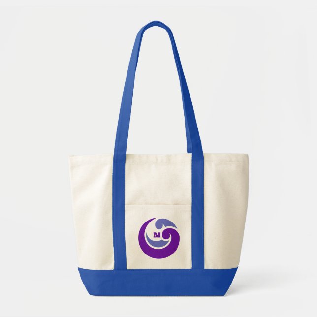 Custom Blue Wave Logo Shopping Tote Bag (Front)