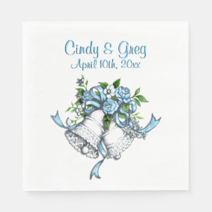 Custom Blue Wedding Bells Napkin