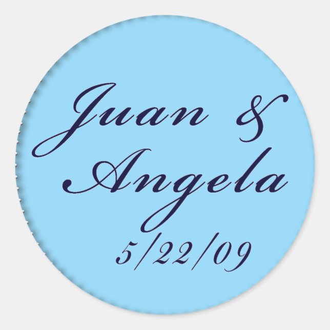 Custom Blue Wedding seals (Front)