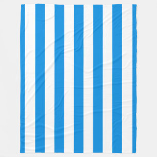 Custom Blue White Striped Elegant Modern Large Fleece Blanket