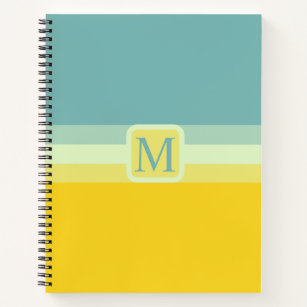 Custom Blue White Yellow Colour Block Notebook