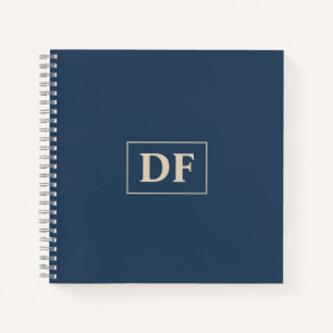 Custom Blue With Vanilla Initials Notebook