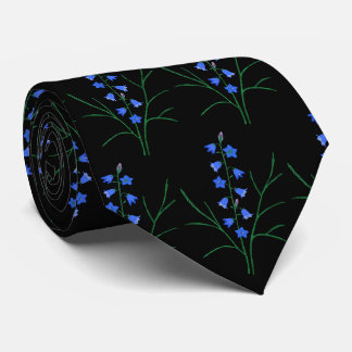 Custom Bluebells Black Neck Tie