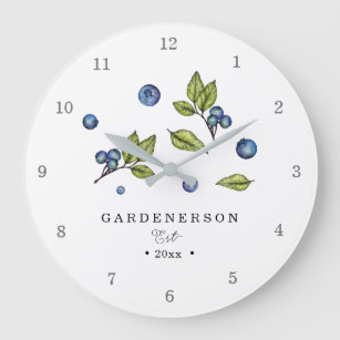Custom Blueberry  Large Clock