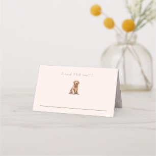 Custom Blush and Gold Pet Wedding Place Card