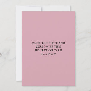 Custom Blush Dusty Pink 5" x 7" Flat Invitation