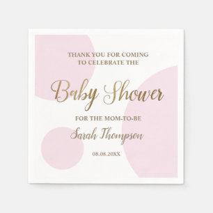 Custom Blush pink and white baby girl shower Napkin