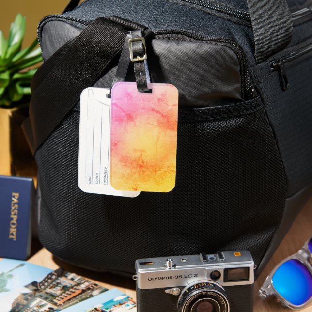 Custom Blush Pink Banner - Elegant & Versatile Luggage Tag (Front & Back)