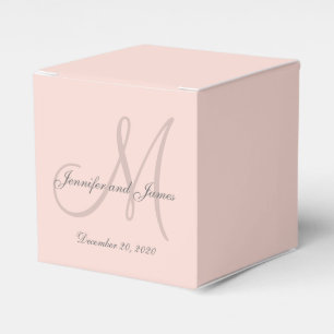 Custom Blush Pink Coloured Monogram Favour Box