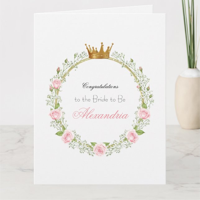 Custom Blushing Romance: Roses & Baby’s Breathe Card (Front)