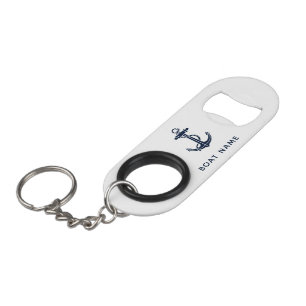 Custom Boat Anchor Navy Blue Nautical Cruise Swag Keychain Bottle Opener