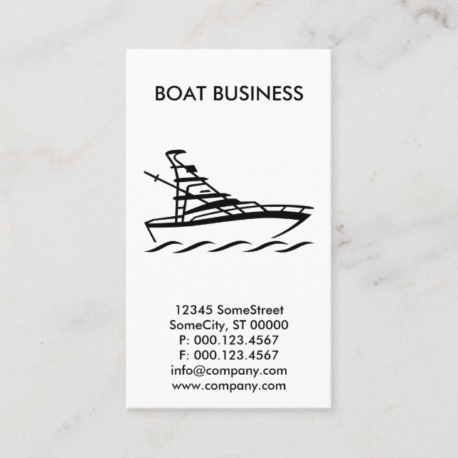 custom boat business business card (Front)