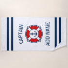 Custom boat captain name nautical anchor ring buoy