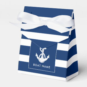 Custom Boat Name Anchor Nautical Coastal Favor Box