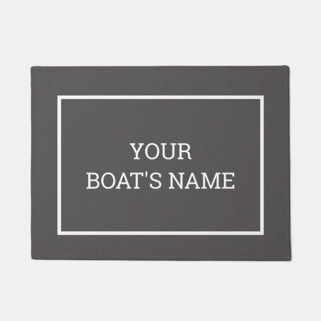 Custom boat name dock mat grey (Front)
