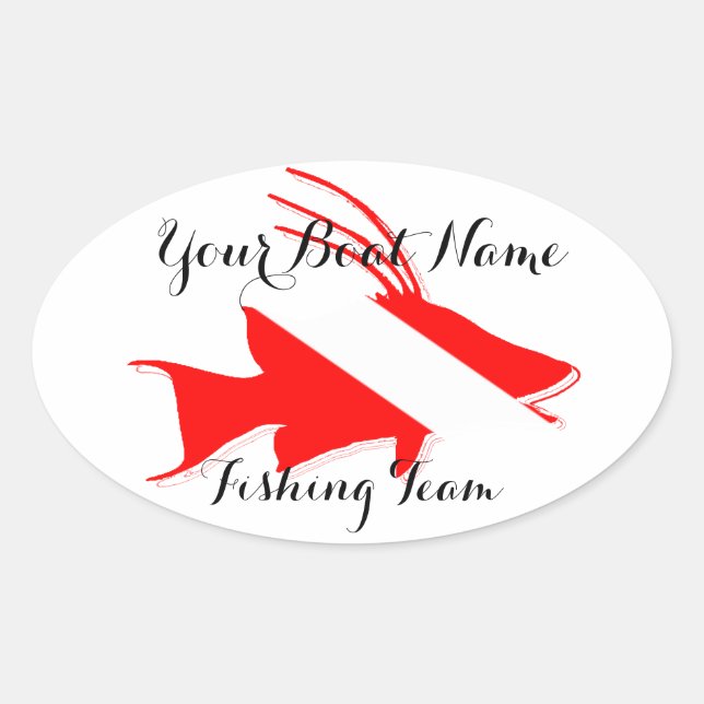 Custom Boat Name Hog Fish Snapper Sticker (Front)