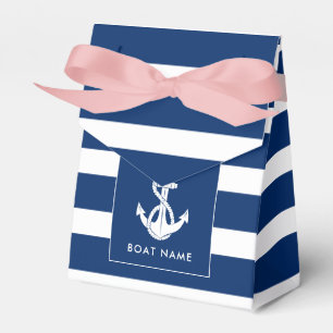 Custom Boat Name Nautical Anchor Coastal Wedding Favor Box