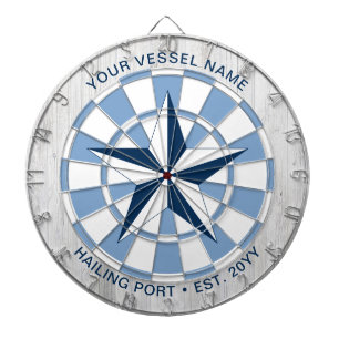 Custom Boat Name Nautical Star Personalized Dartboard