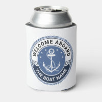 Custom boat name welcome aboard anchor and rope