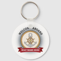 Custom boat name welcome aboard anchor and rope