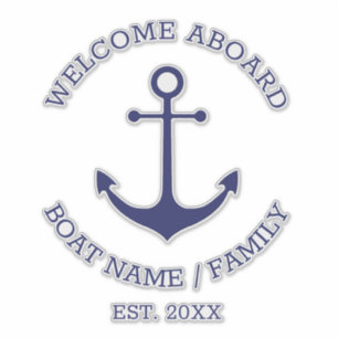 Custom Boat name Welcome Aboard nautical anchor